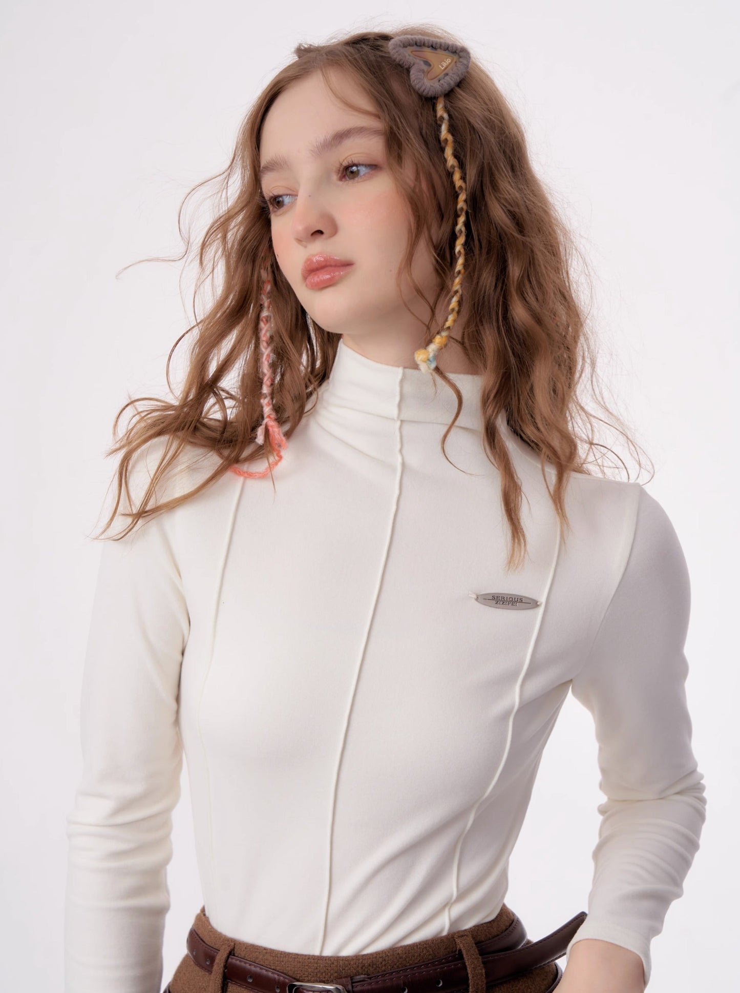 American Retro Slim Half Turtleneck Top