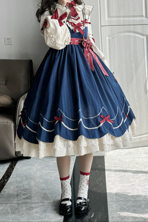 [Pre-order] Doll Feeling Sweet Ribbon Ruffle Lolita Dress