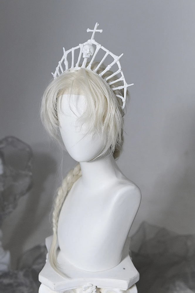 [Vorbestellung bis 8. Juni] Phantom Night Serie Gothic Kreuz Skelett Krone Kopfschmuck Stirnband