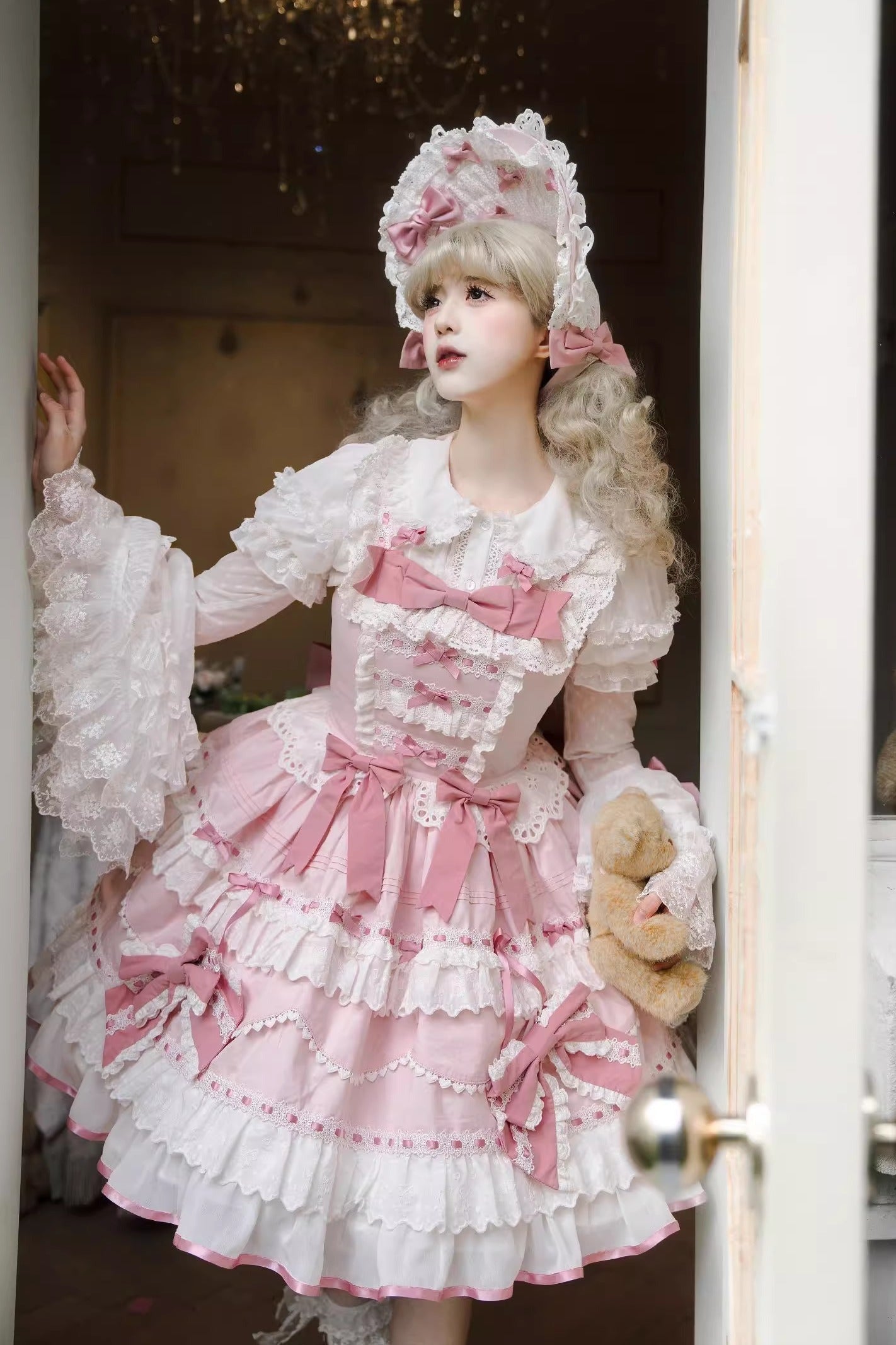 [Pre-order product] Lily's Tea Party Antique Lolita Dress Complete