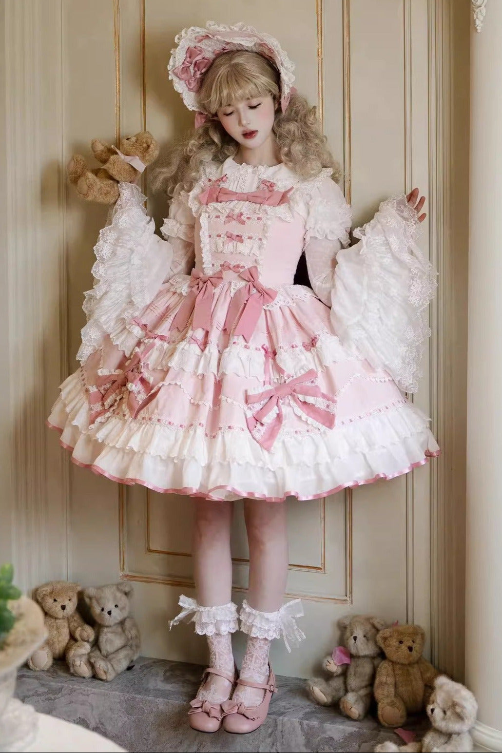 [Pre-order product] Lily's Tea Party Antique Lolita Dress Complete