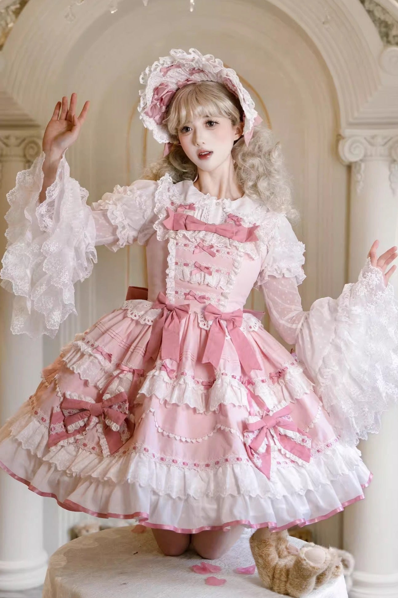 [Pre-order product] Lily's Tea Party Antique Lolita Dress Complete