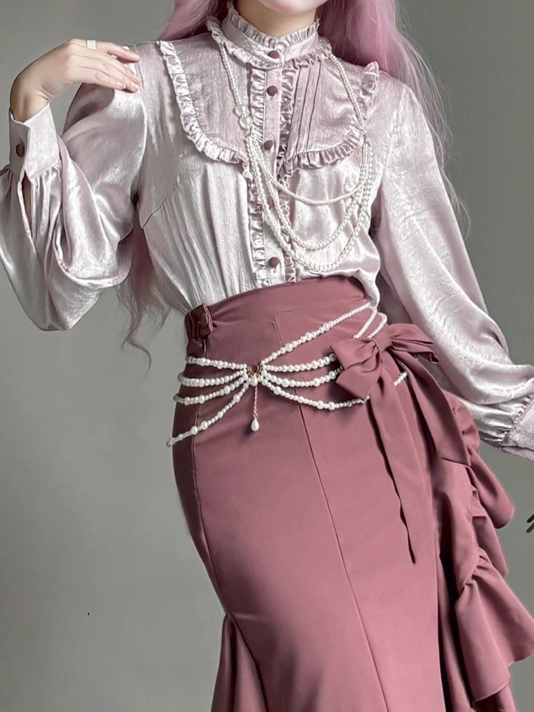 【12月23日予約締切】トワイライトレインロマンティックフリルシャツ