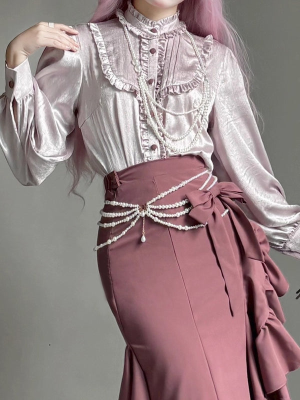 【12月23日予約締切】トワイライトレインロマンティックフリルシャツ