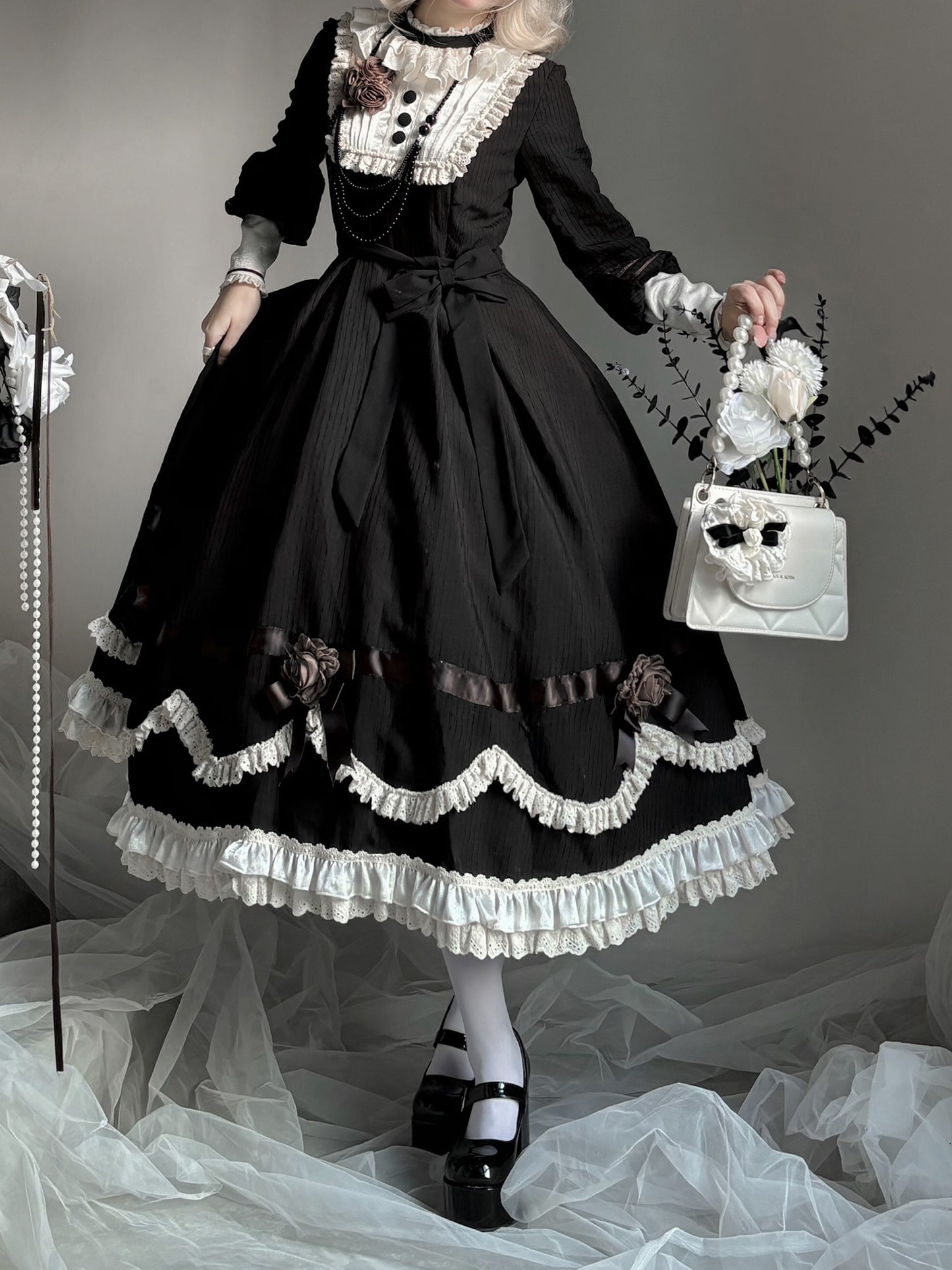 【12月23日予約締切】トワイライトレインフリルカラーロマンティックローズドレス