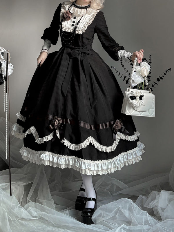 【12月23日予約締切】トワイライトレインフリルカラーロマンティックローズドレス