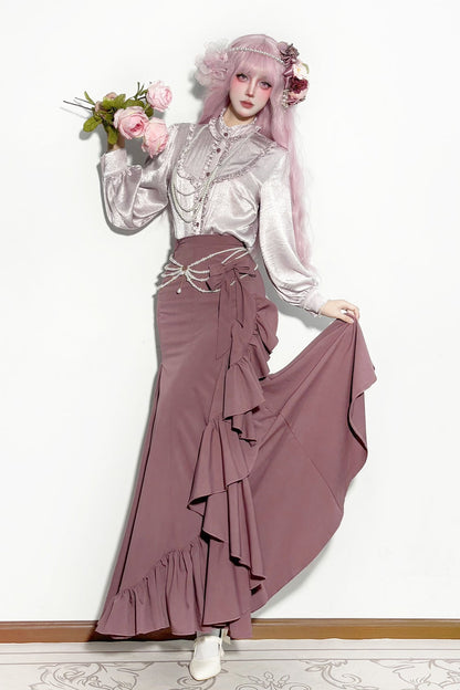 【12月23日予約締切】トワイライトレインロマンティックフリルシャツ