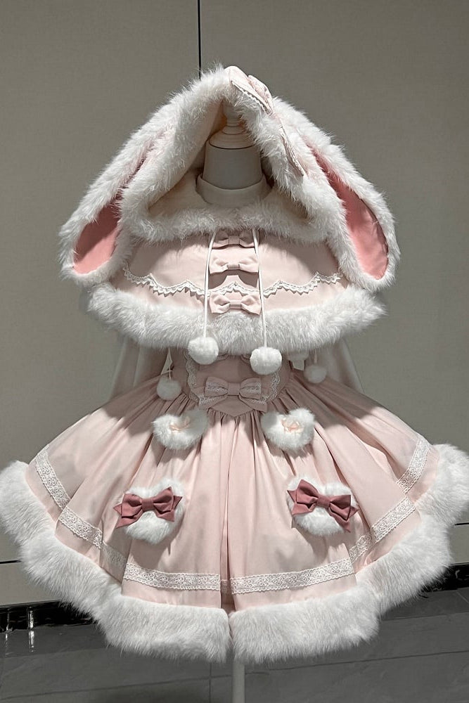 【12月19日予約締切】Sweet Dream Rabbitうさ耳フーディーファーケープ＋OPドレス＋サスペンダードレス＋インナートップス