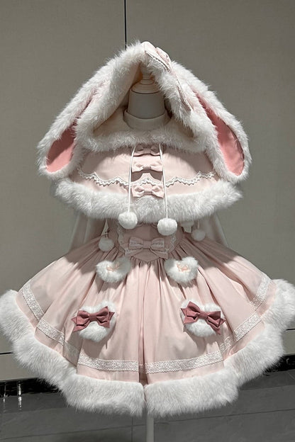 【12月19日予約締切】Sweet Dream Rabbitうさ耳フーディーファーケープ＋OPドレス＋サスペンダードレス＋インナートップス