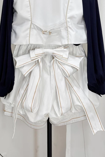 [Pre-order Deadline: September 13] Dark Blue/White Gothic Prince Mini Hat + Back Bow