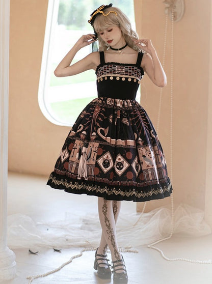 With Puzi Original Design Kula Print Suspender Dress + Lace Skirt