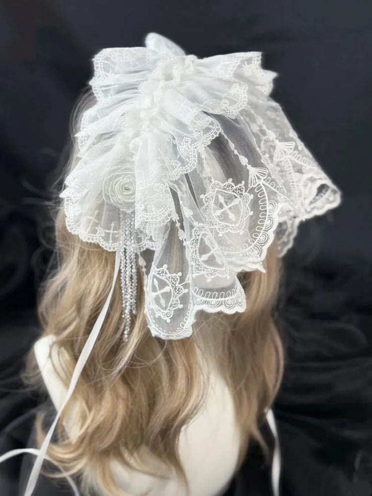 [Date limite de réservation 8 janvier] Set Complet avec Accessoires de Robe Bustier Jacquard Gothic Sombre à Longue Traîne