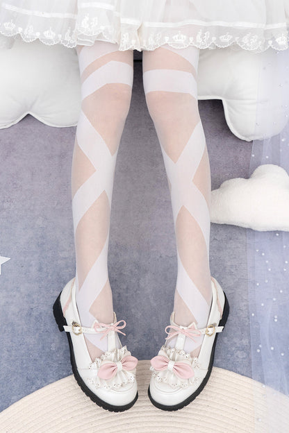 Sheer Cross Lolita Tights