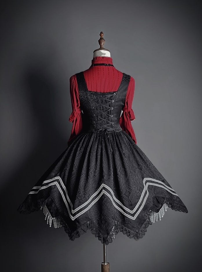 【2月23日予約締切】ドーンブレイカーゴシックフリルスタンドカラージャカードリボンシャツ