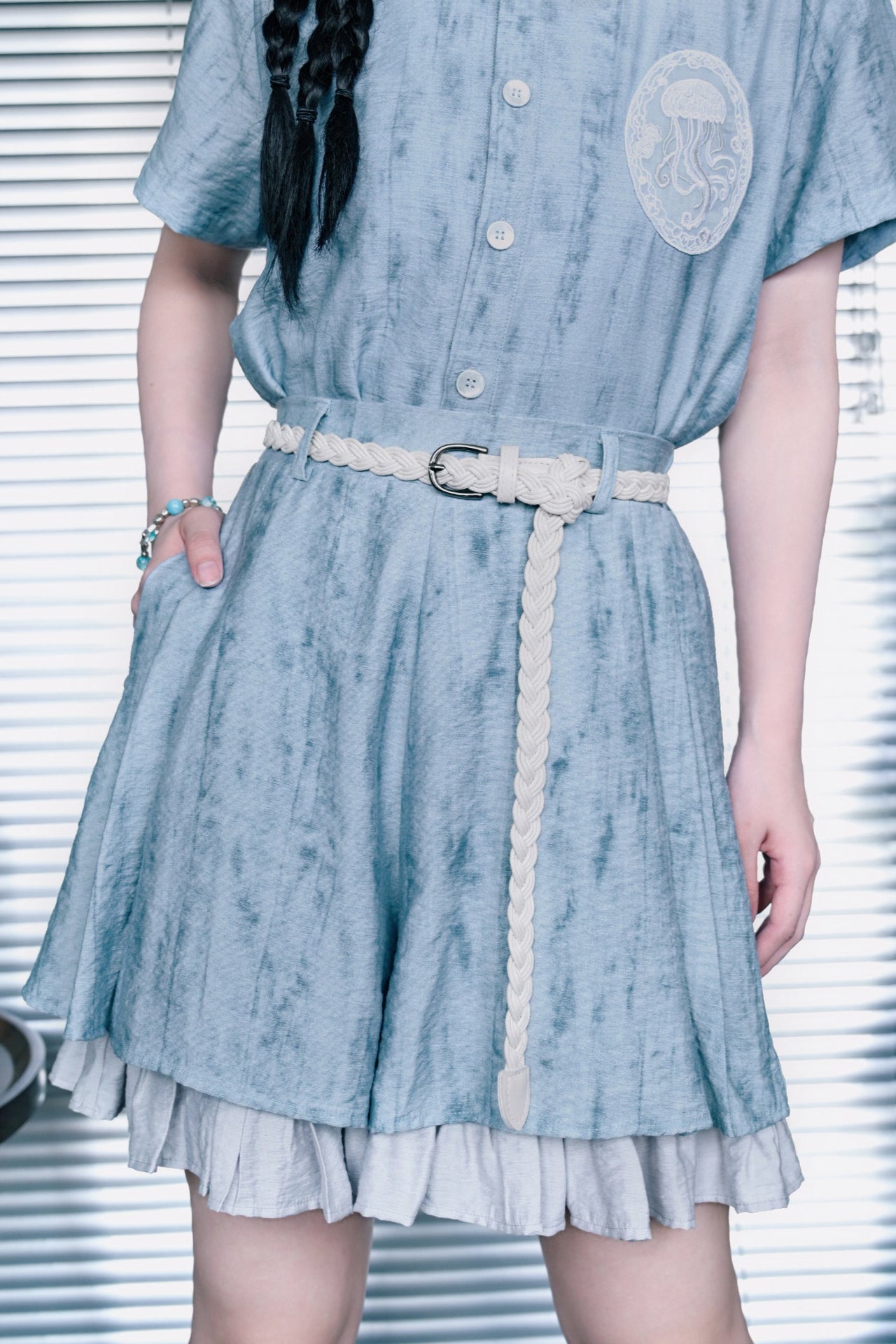 Chic White Long Belt