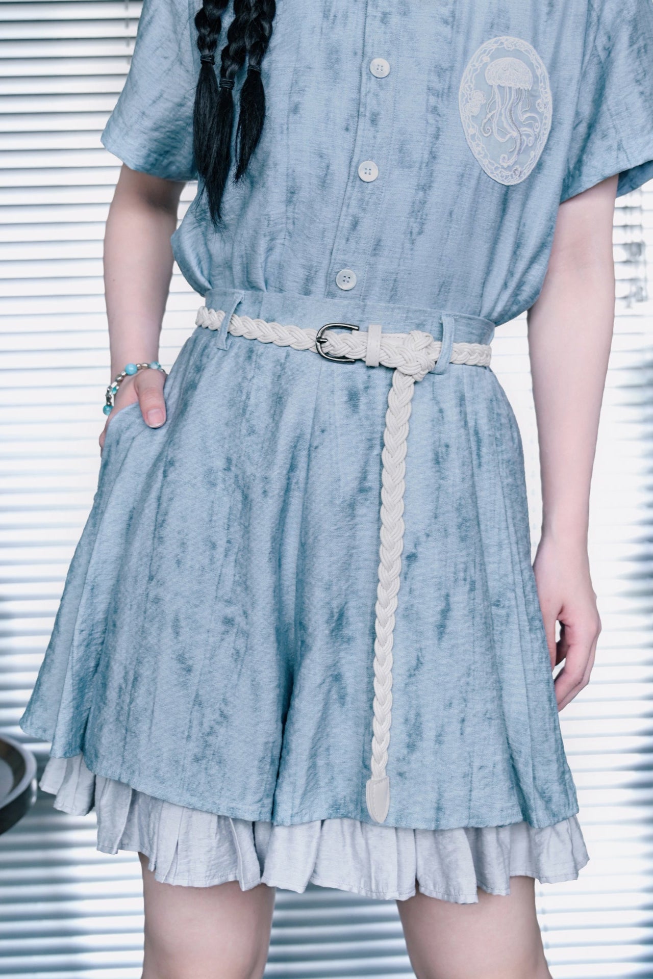 Chic White Long Belt