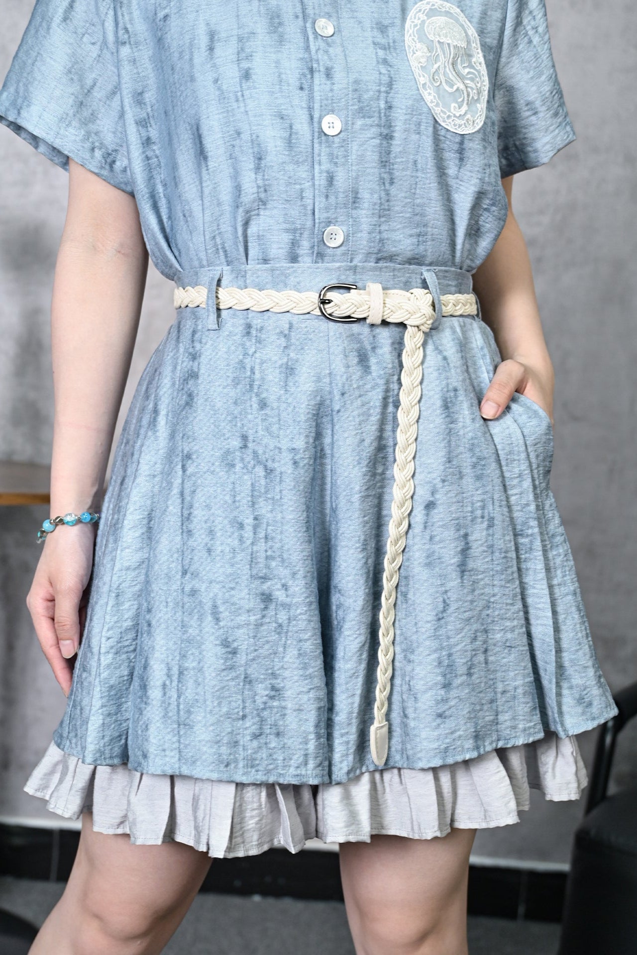 Chic White Long Belt