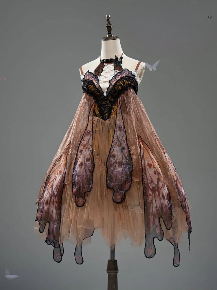【12月16日予約締切】withered leaf butterfly2.0ゴシックロリータバタフライウイングドレスTypeA/B