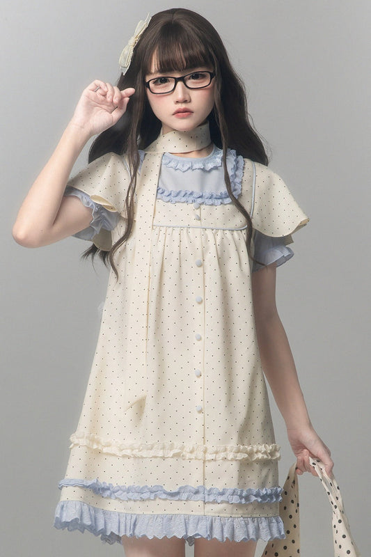 Aqua Polka Dot Dress