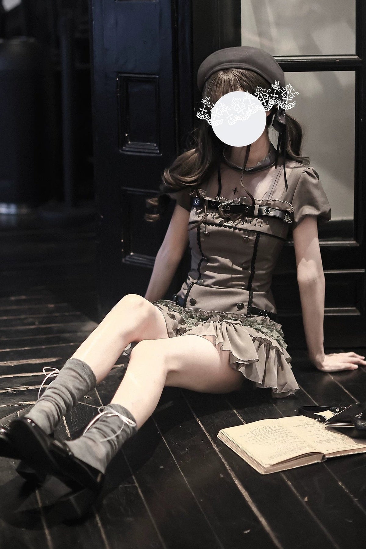 Gray Moon Gothic Belted Dress