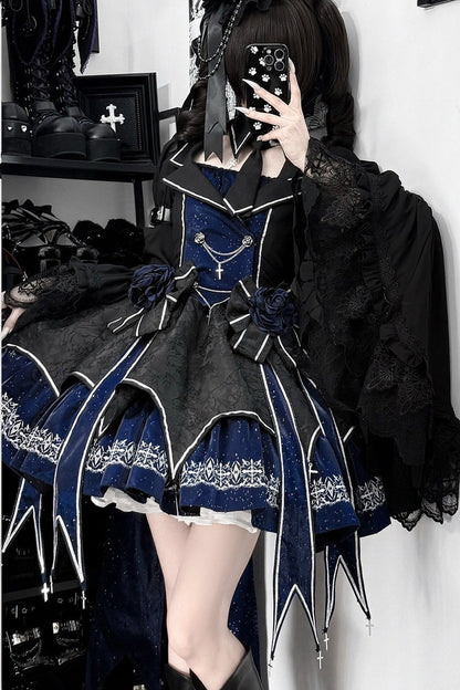 Dark Flame Princess Gothic Lolita Dress+Coat