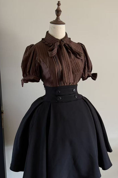 Bow Short Sleeve Blouse