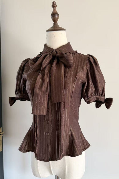 Bow Short Sleeve Blouse
