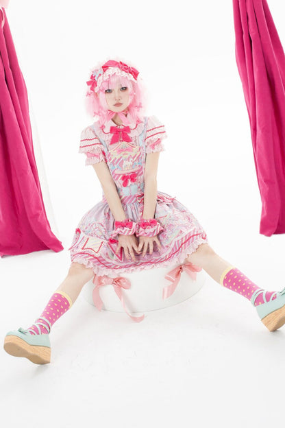 Amusement Park Jsk Suspender Dress and Shirt Set-Up