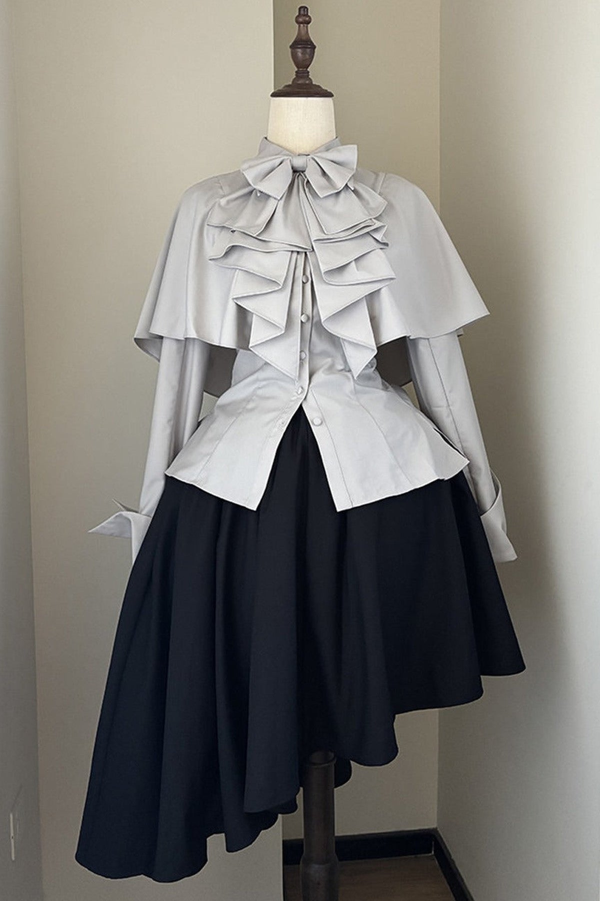 Gothic Long-Sleeved Shawl Shirt