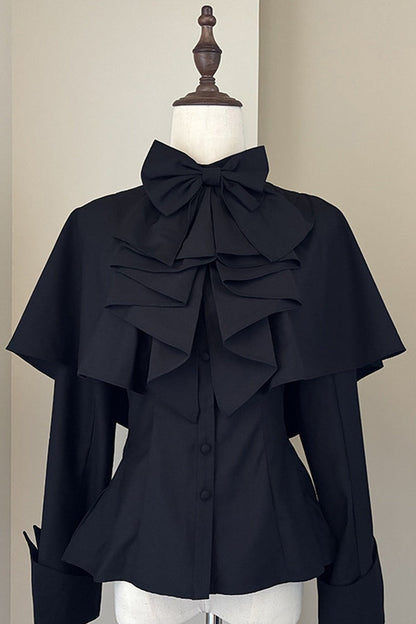 Gothic Long-Sleeved Shawl Shirt