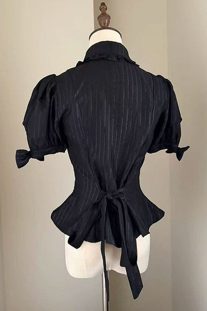Bow Short Sleeve Blouse