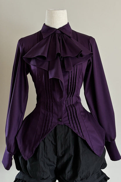 Gothic Ruffle Collar Long-Sleeved Shirt