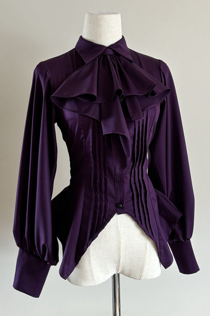 Gothic Ruffle Collar Long-Sleeved Shirt