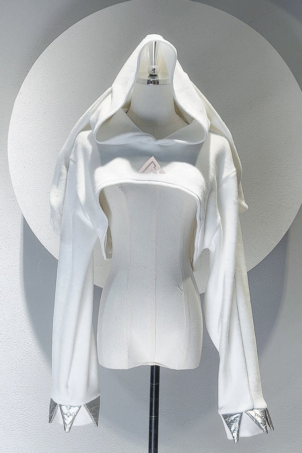 Top oversize con capucha, orejas de conejo y garras