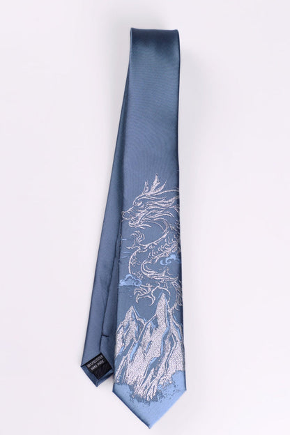 Snow Mountain Dragon Jacquard Tie