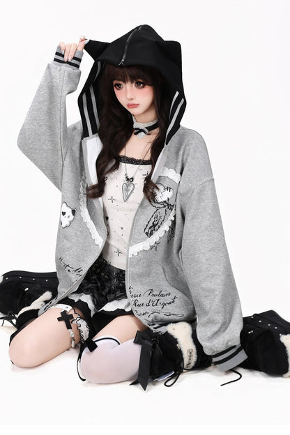 Cat Ear Lace Bow Jacket