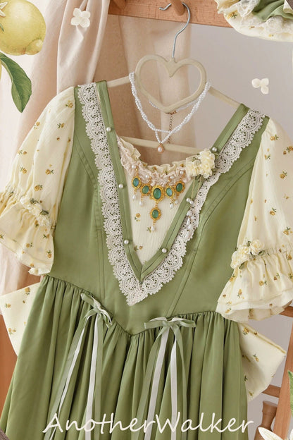 Langes Lolita-Kleid „Frühlingslied“