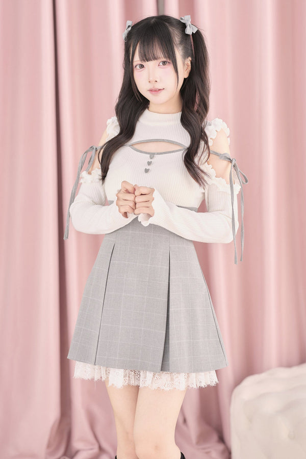 Knitted Plaid Layered-Look Dress