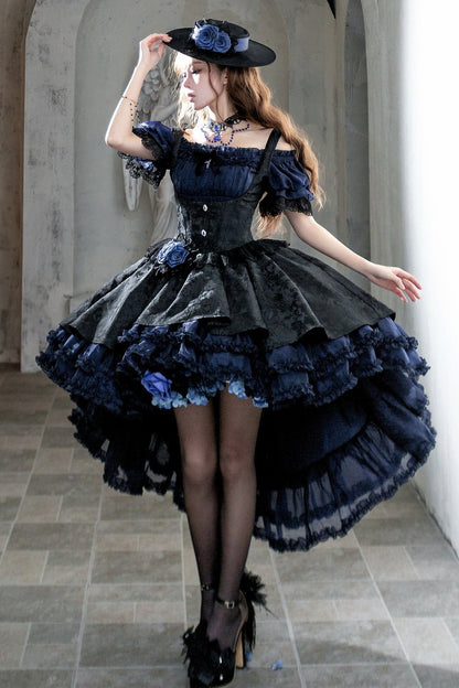 Mini-robe gothique élégante à roses