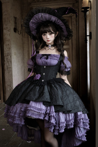 Mini-robe gothique élégante à roses