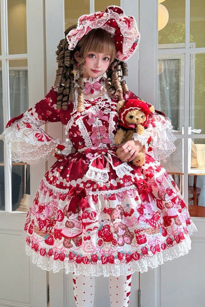 Berry Rabbit Bear Long Sleeve Dress