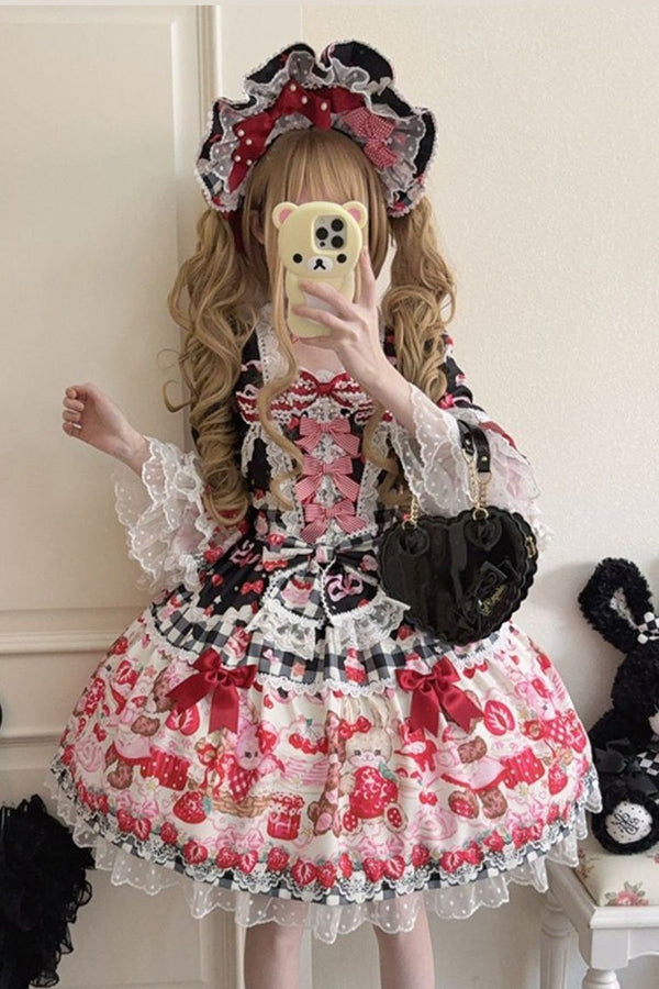 Berry Rabbit Bear Long Sleeve Dress