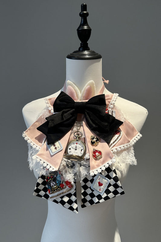 Pink Alice-Themed Prince-Style Bib Collar