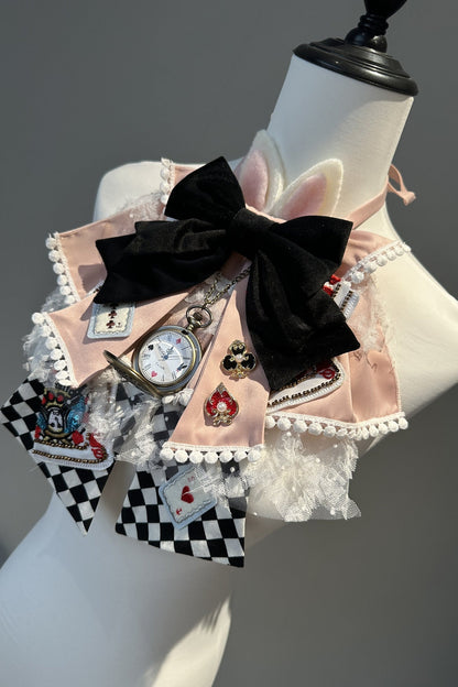 Pink Alice-Themed Prince-Style Bib Collar