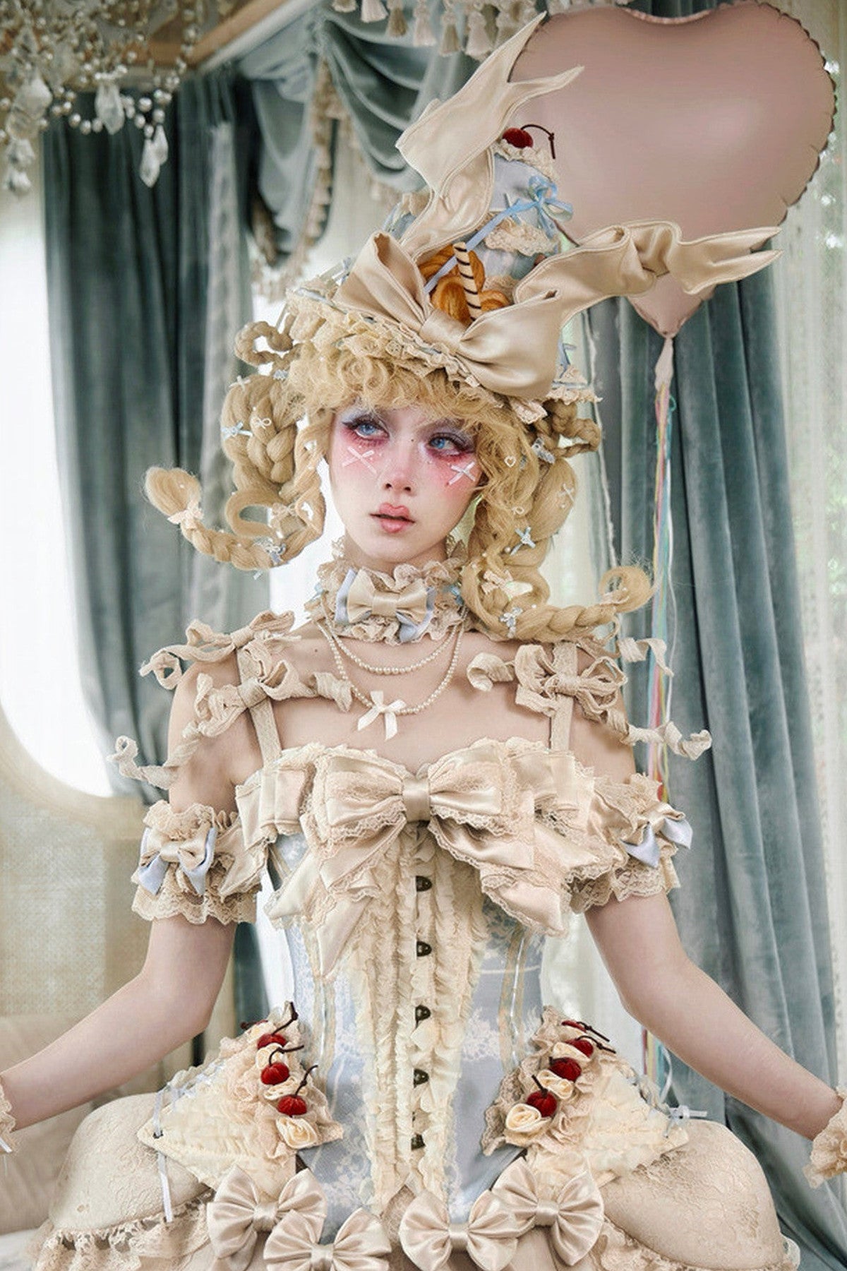 French Rococo Cake Corset Camisole With Accessory Set-Up