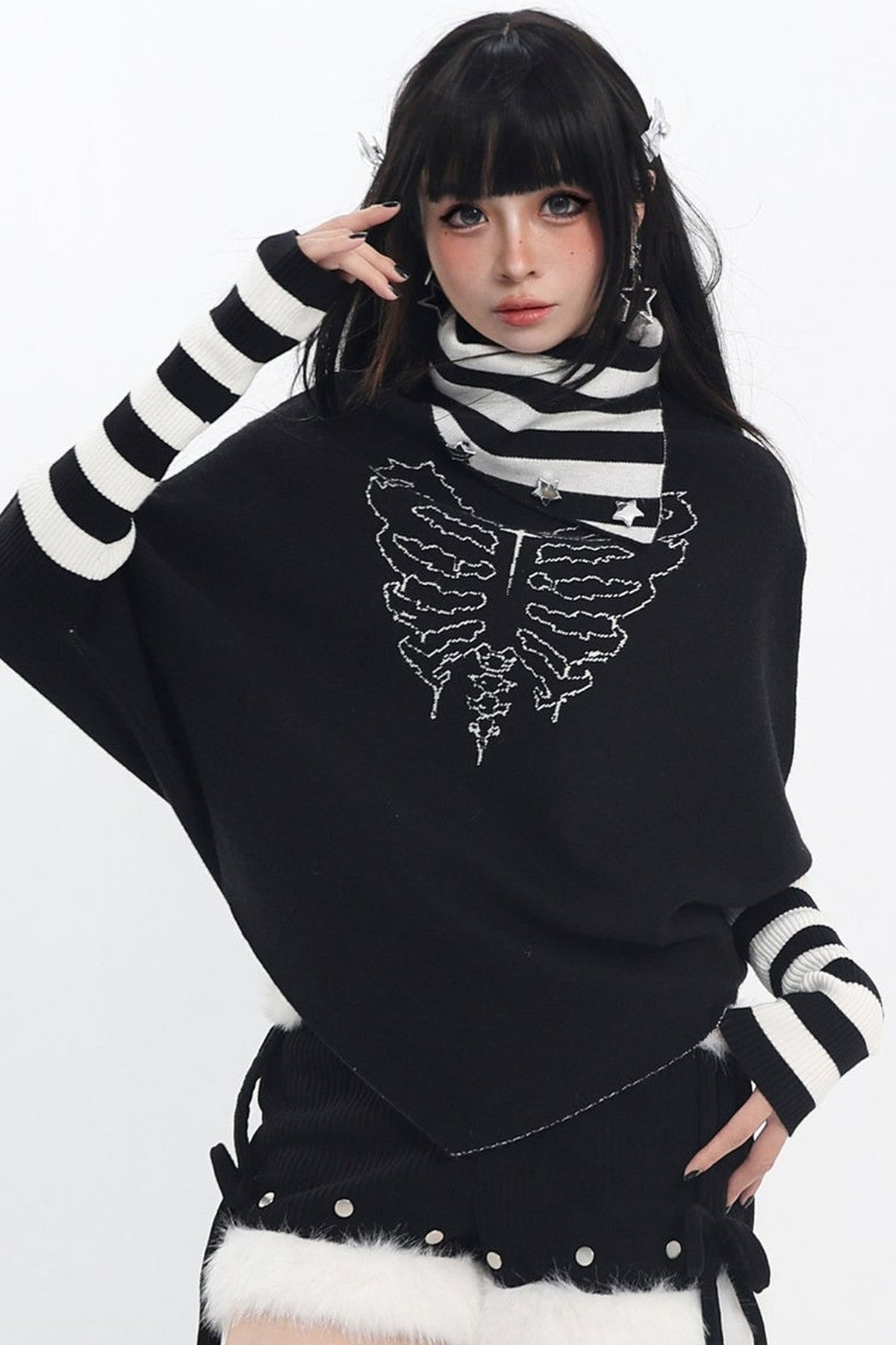 Dark Striped Turtleneck Knitwear