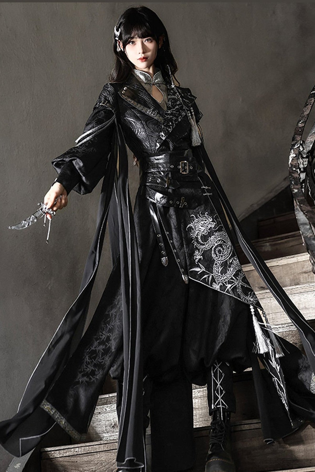 Dragon Improved Hanfu Top and Pants Set