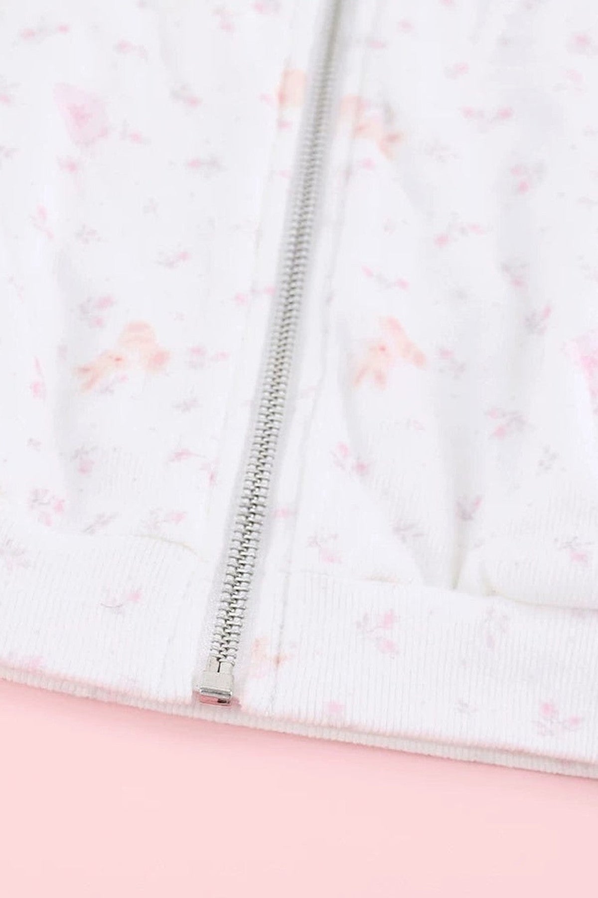 White Floral Jacket Pink Camisole and Pants 3-Piece Set-Up