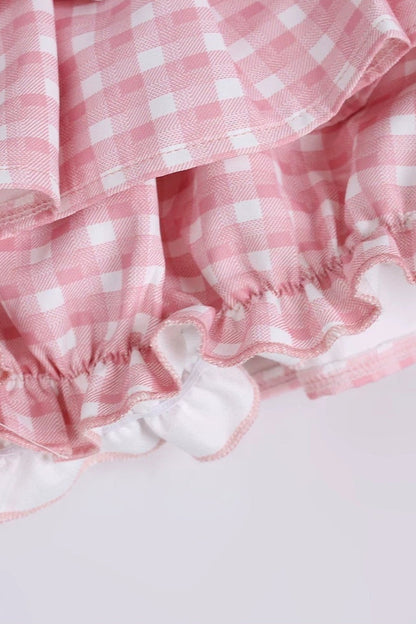 Rabbit Ear Jacket and Pink Plaid Cake Skirt Set-Up