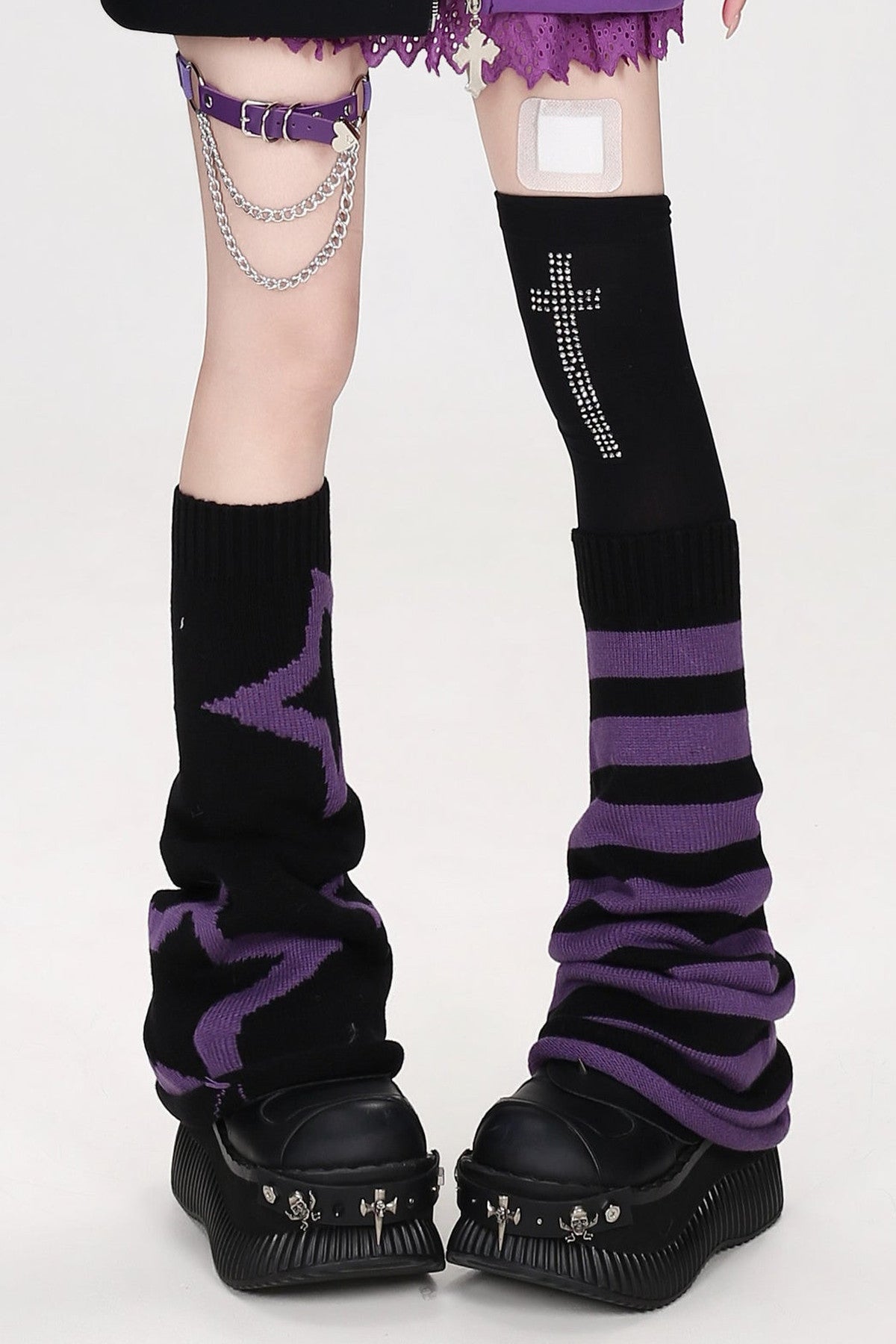 Y2K Star Striped Leg Warmers
